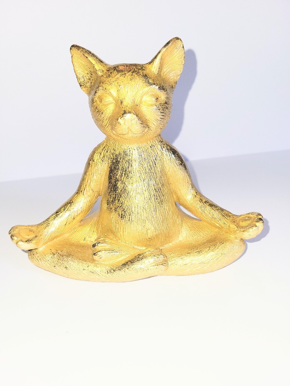 Sagebrook Home Gold Metallic Meditation Yoga Pose Cat Statue Zen Home Decor - Picture 13 of 15